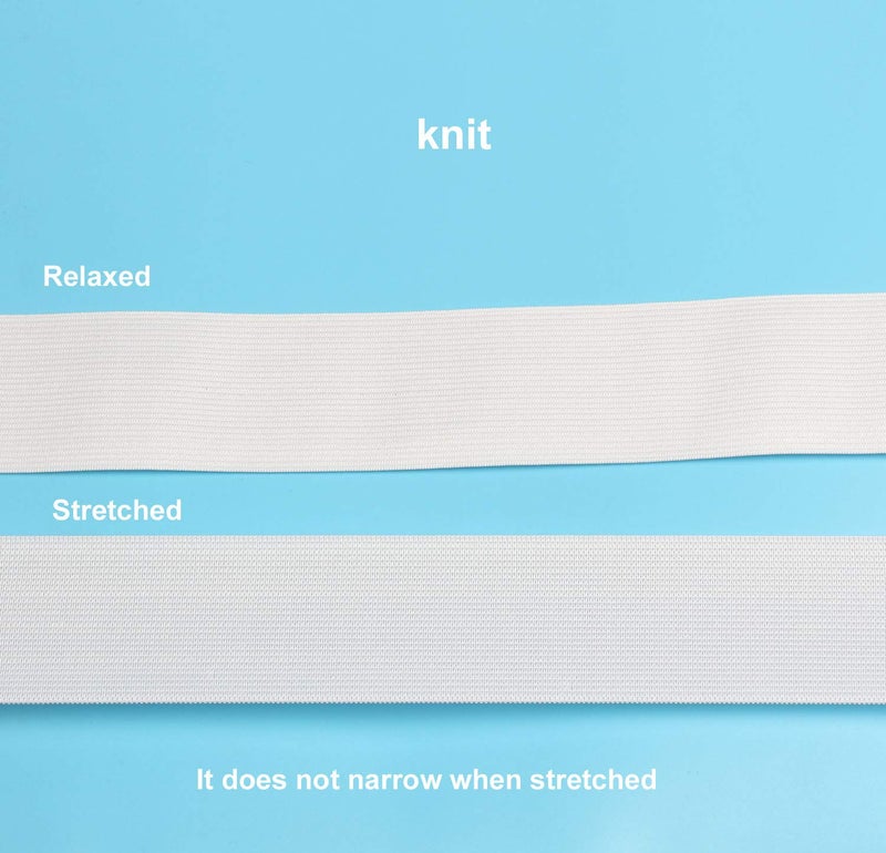 RERIVER 2-inch White Knit Elastic Spool Wide Heavy Stretch Elastic Band,5 Yards - Image 3